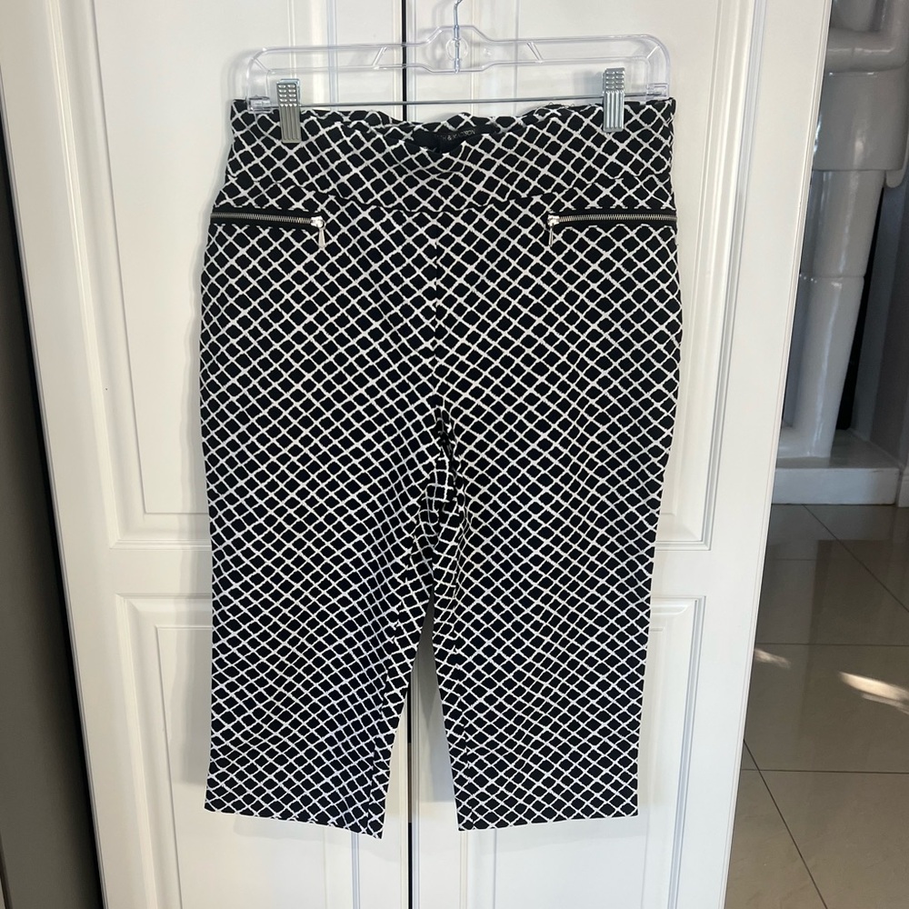 89th + Madison Women's Geometric Print Capri Pants, Size large
